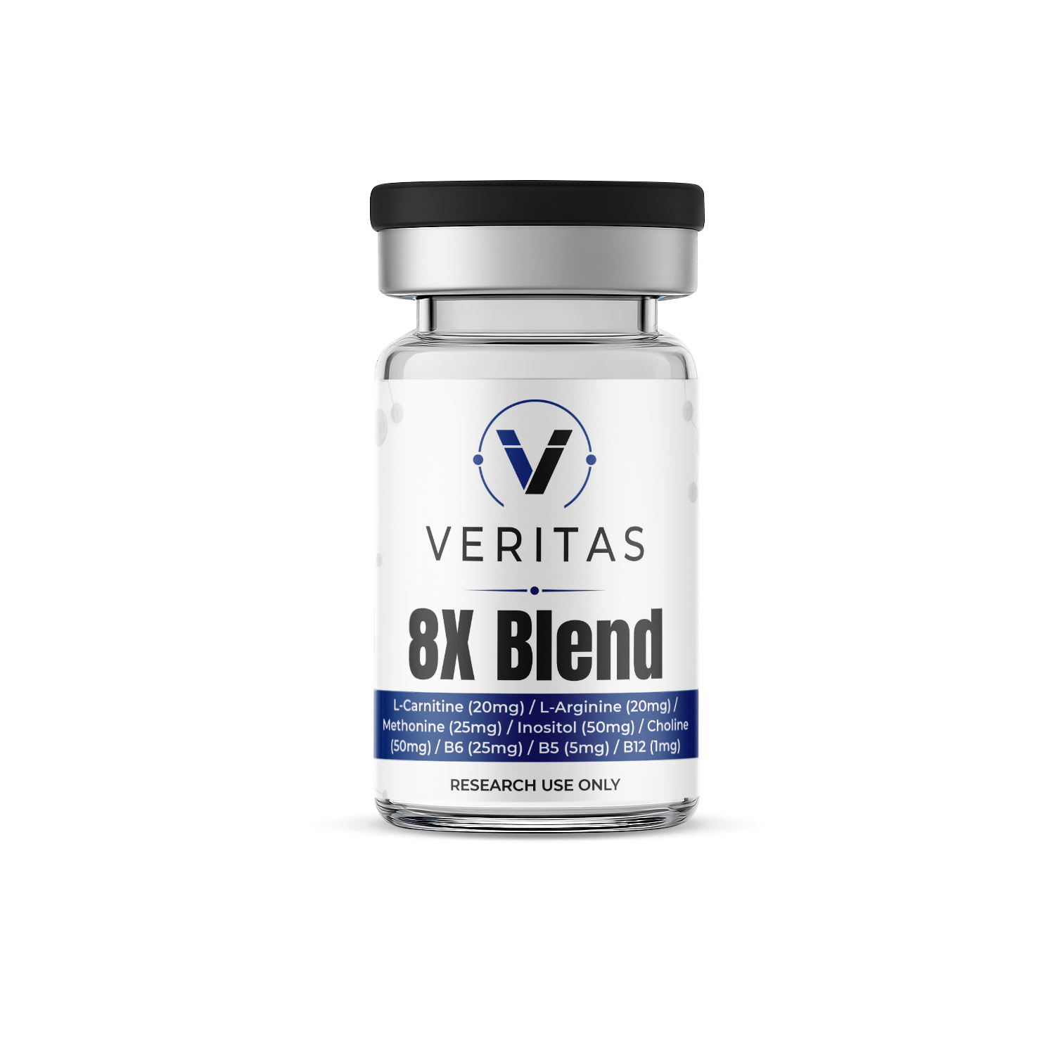 8X Blend L-Carnitine (20mg) / L-Arginine (20mg) / Methonine (25mg) / Inositol (50mg) / Choline (50mg) / B6 (25mg) / B5 (5mg) / B12 (1mg)